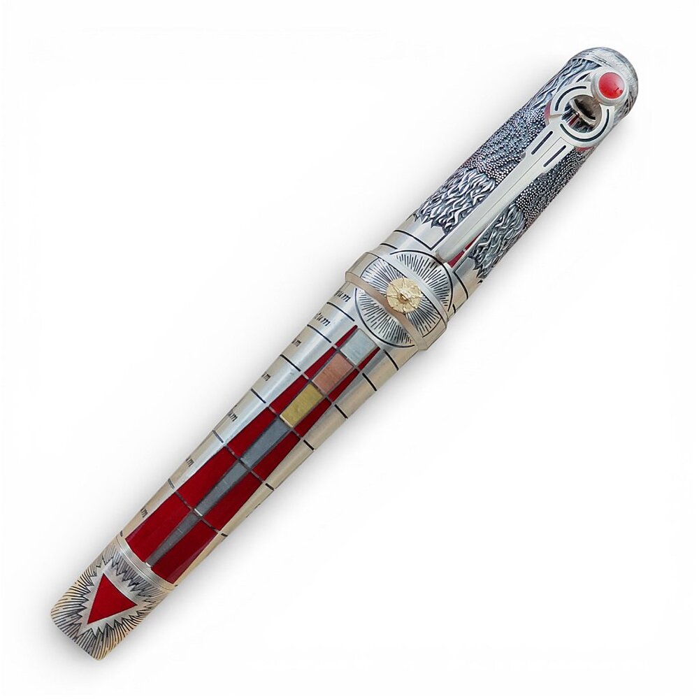Montegrappa Alchemist Fire Sterling Silver Ignis Fine Nib Fountain Pen (0046)
